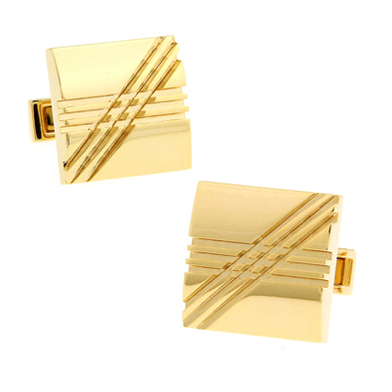 Criss Cross Gold Cufflinks