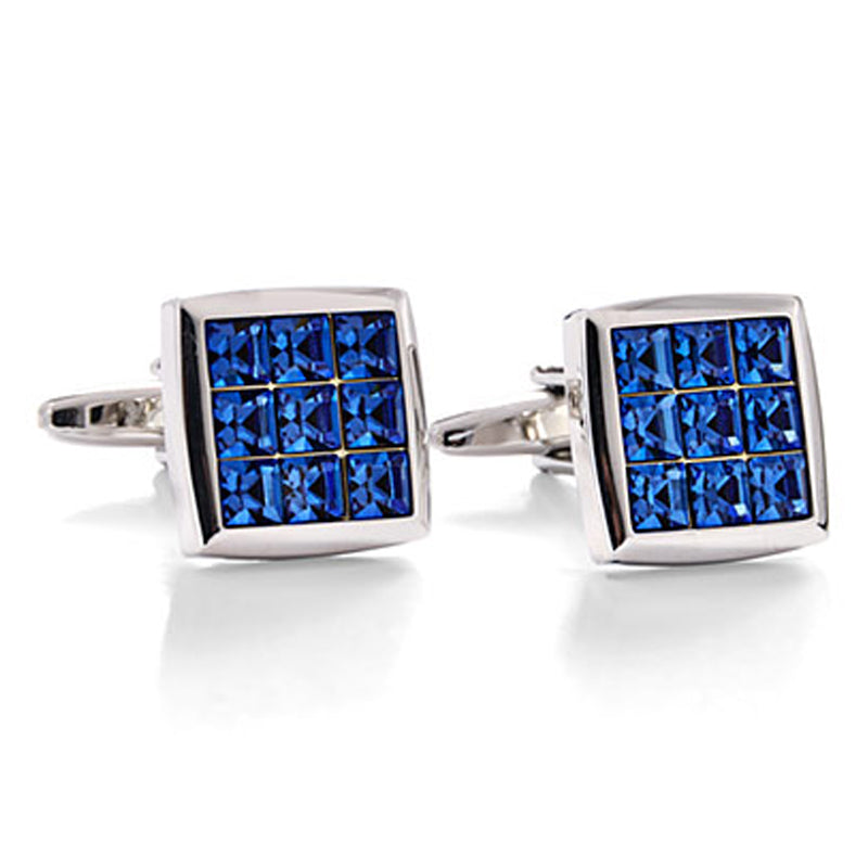 Crystal Cube Blue Cufflinks