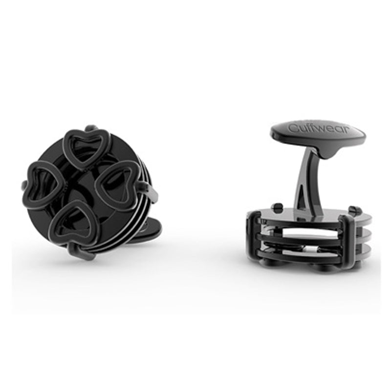 4 Hearts Cufflinks - Black