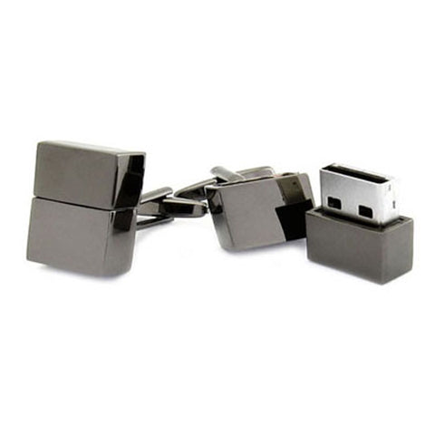 USB-Gunmetal Cufflinks - 2G Each Cufflink