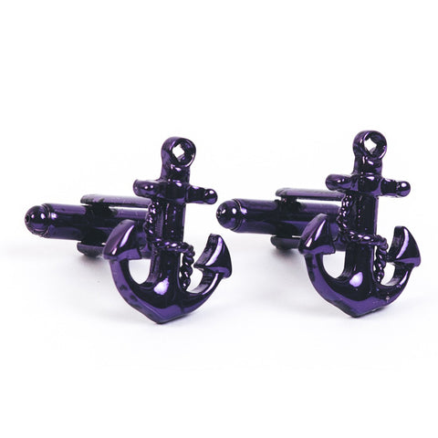 Anchored Cufflinks - Purple